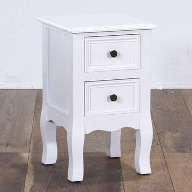 Cottage Chic White Nightstand End Table