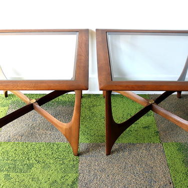 Lane Glass Top Side Tables
