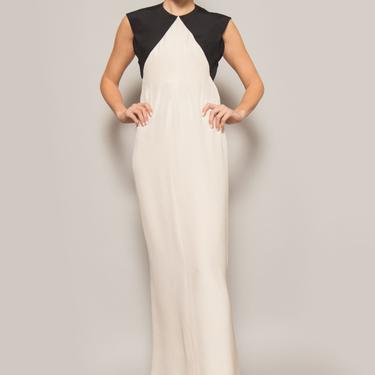 Geoffrey Beene Backless Two-Tone Gown 