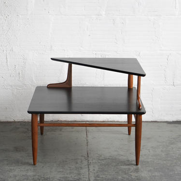 Two-Tier Mid-Century Modern Corner Table