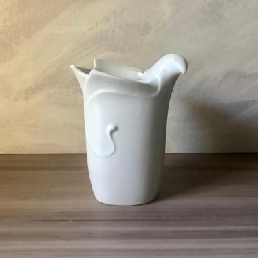 Vintage Dansk Flora Vase, White Dove, Bird Vase, Designed by Gunnar Cyren 