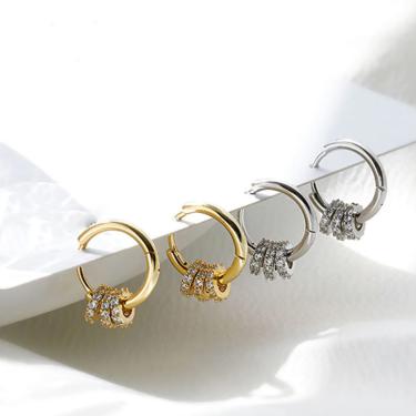 gold Hoop Earring, gold Huggie Earring, Huggie Hoop Earrings, Mini Hoops, Korean earring, Korea Fashion, dainty Gold Hoop earring, gift E027 