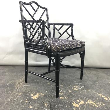 FREE SHIPPING Vintage chinoiserie faux bamboo armchair 