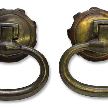 Pair of Oversize Cast Iron Castle Drawer Pulls