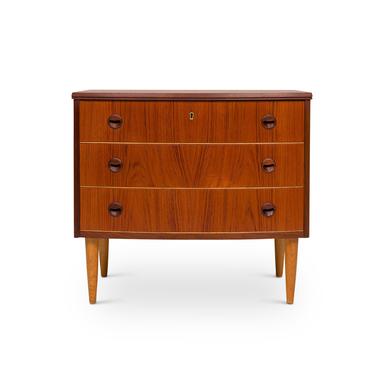1960s Danish Mid-Century Teak Three Drawer Lowboy Dresser 