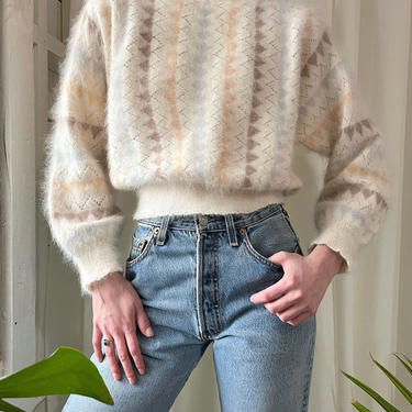 80s Angora Pointelle Sweater