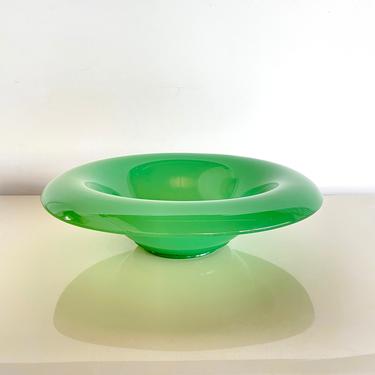 Mid Century Modern Glass Bowl Jadeite Green Jade 