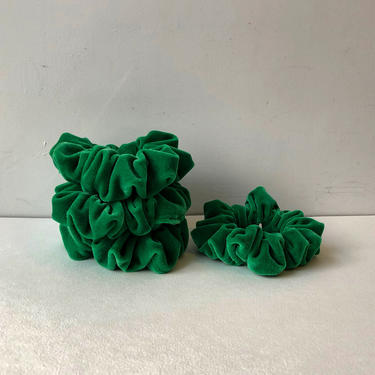 Handmade Bright Green Velvet Scrunchie 