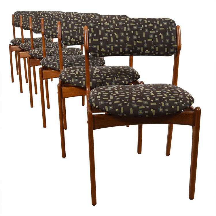 Set of 6 Designer Danish Teak Dining Chairs