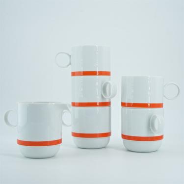 6 piece Ambrogio Pozzi Rosenthal Studio Linie Coffee Demitasse Cups Creamer Vintage Mid-Century 