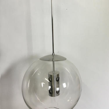 Mid Century Extra Large Glass Globe Pendant Light 