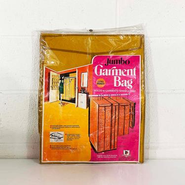 Vintage Prepac Jumbo Garment Bag Groovy Mustard Yellow Plastic Laundry Retro Storage Plastic Container Clothing Clothes USA Deadstock NOS 