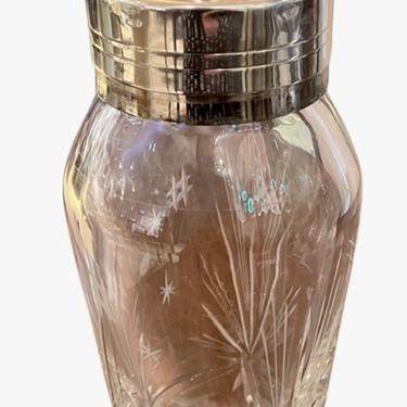 Art Deco Era Cocktail Shaker Silver Topped Crystal