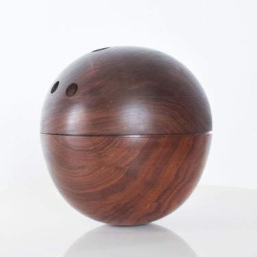 Decorative Modern Bowling Ball Secret Catch it All in Walnut Wood 
