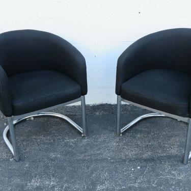 Hollywood Regency Mid Century Pair of Burl Side Chairs made by Jansko 2552