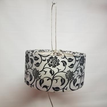 Modern Pendant Light with felted Floral Pattern