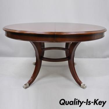 Thomasville Bogart Collection Round Mahogany Pedestal Base Dining Table w/ Leaf