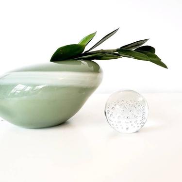 Beautiful Sage Blown Glass Ikebana Style Vase 