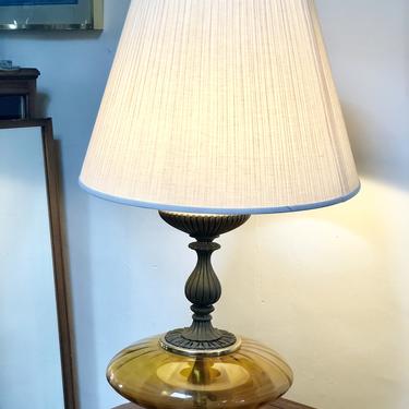 Ornate Metalwork and Glass Table Lamp