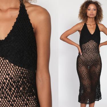 Black Crochet Dress Sheer Midi Lace 00s Sundress | Shop Exile - Tucson, AZ | ATTIC Black Crochet Dress Sheer Midi Lace 00s Sundress | Shop Exile - Tucson, AZ | ATTIC