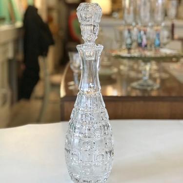 Geometric Patterned Glass Decanter 