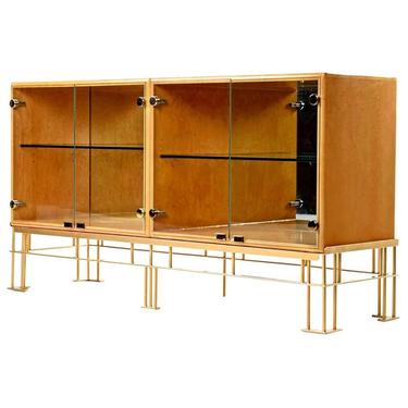 Nineteen-Laties Milo Baughman for Thayer Coggin Maple Credenza with Custom-Made Metal Base 