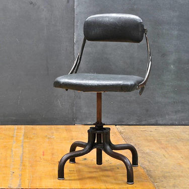 Vintage Industrial Clerks Desk Chair 1920s Highly Adjustable Manual Steel 