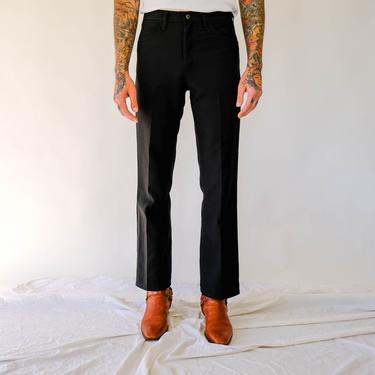 Vintage 80s Wrangler Black Sta Prest Bootcut Flare Pants | 32x32 | Rockabilly, MOD, SKA, Greaser | 1980s Wrangler Designer Flare Leg Pants 