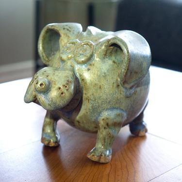 DOG PIGGY BANK - Goofy K9 - Vintage Stoneware/Ceramics/Pottery - Mid-Century Modern 