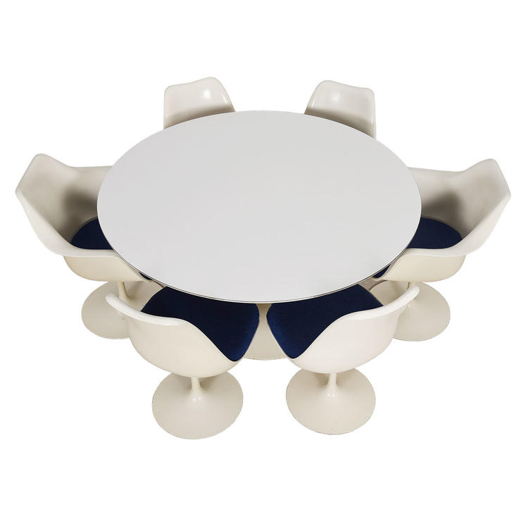 Eero Saarinen Knoll Tulip Dining Table Set w/ 6 Chairs
