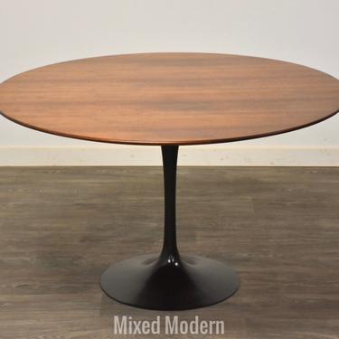 Walnut and Black Tulip Table by Knoll 
