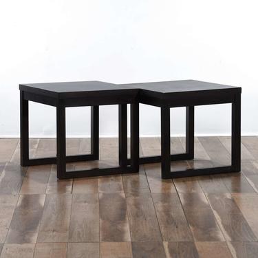 Pair Of Contemporary Black Open Frame End Tables