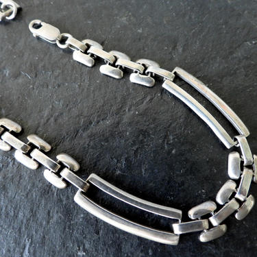 Mexican Sterling Geometric Link Necklace 