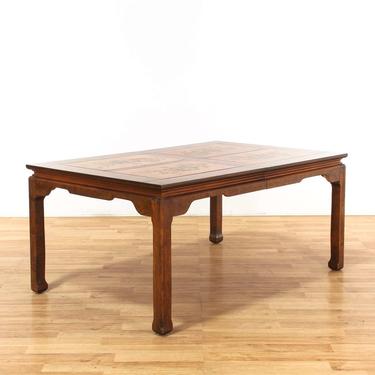 "Basset" Asian Dining Table w/ Ming Style Legs 2 Leaves
