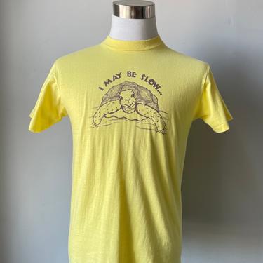 1970s T-Shirt Novelty Turtle Tee M 