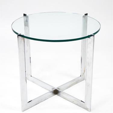 Chrome and Glass Round Coffee/Side Table