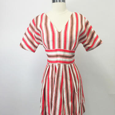 Dolce & Gabbana Size L Red Print Short Sleeve Dress