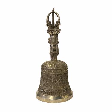 Handmade Silver Bronze Color Metal Tibetan Ritual Bell Display ws1833E 