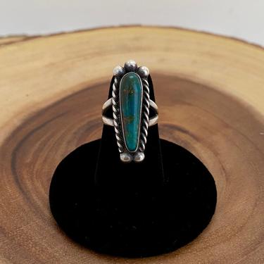 SO TWISTED Vintage Turquoise Ring | Vintage Statement Ring | Vintage Sterling | Navajo, Native American Style Jewelry | Boho | Size 5 
