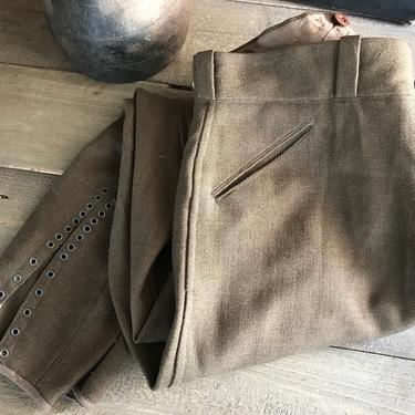 French Wool Twill Jodhpurs, WWI French Military, Chore Wear Trousers, Riding Pants, Peasant Work Pants, Farmhouse, Equestrian 