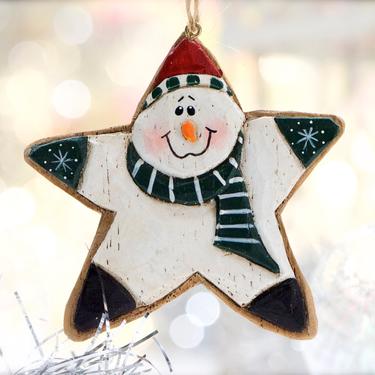 VINTAGE: Resin Star Snowman Ornament - Holiday, Christmas, Xmas - SKU 15-B1-00033001 