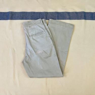 Size 30x31 Vintage 1950s US Army 8oz Khaki Twill Chinos with Visible Repairs 