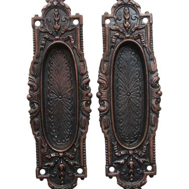 Pair of Cast Iron Arabian Pocket Door Plates