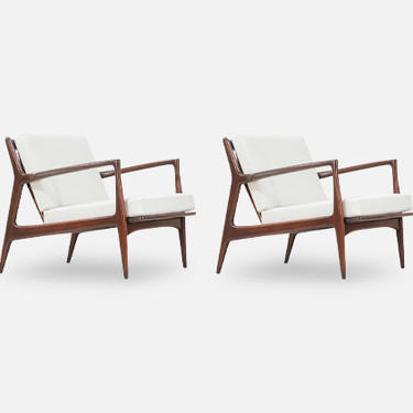 Ib Kofod-Larsen Sculpted Lounge Chairs for Selig