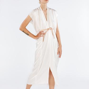 Knot Dress, Silk Charmeuse in White