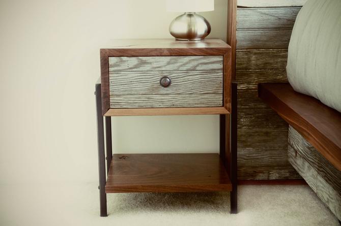 Black Walnut Reclaimed Wood Side Tables Night Stand Bed