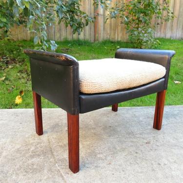 HANS OLSEN for CS MOBLER 500 Leather OTTOMAN FOOTSTOOL Lounge Chair DANISH MCM