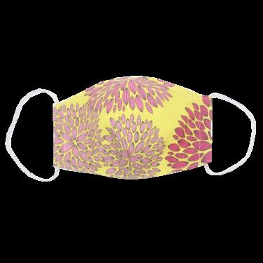 adult fitted mask - yellow flowers