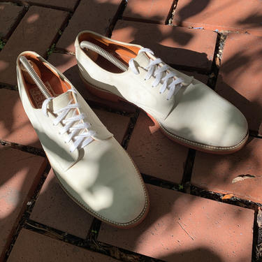 1980's White Buckskin Shoes - Creamy White Suede - Leather | Gabriela's ...