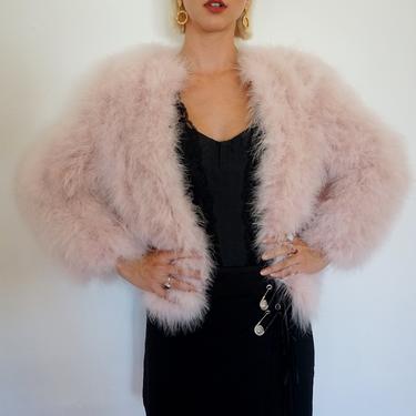 Georges Hobeika Soft Pink Marabou Feather Jacket Baby Pink Luxe Minimal 